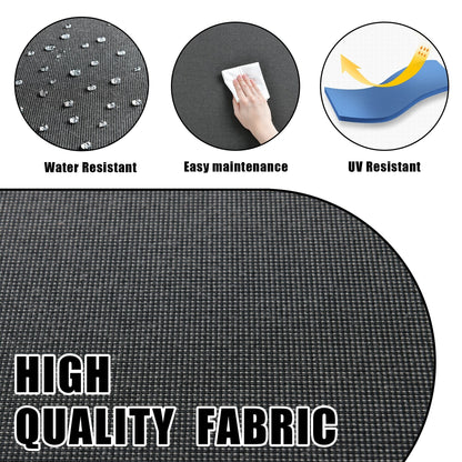 Set da conversazione imbottito per patio esterno in vimini da 5 pezzi HOOOWOOO