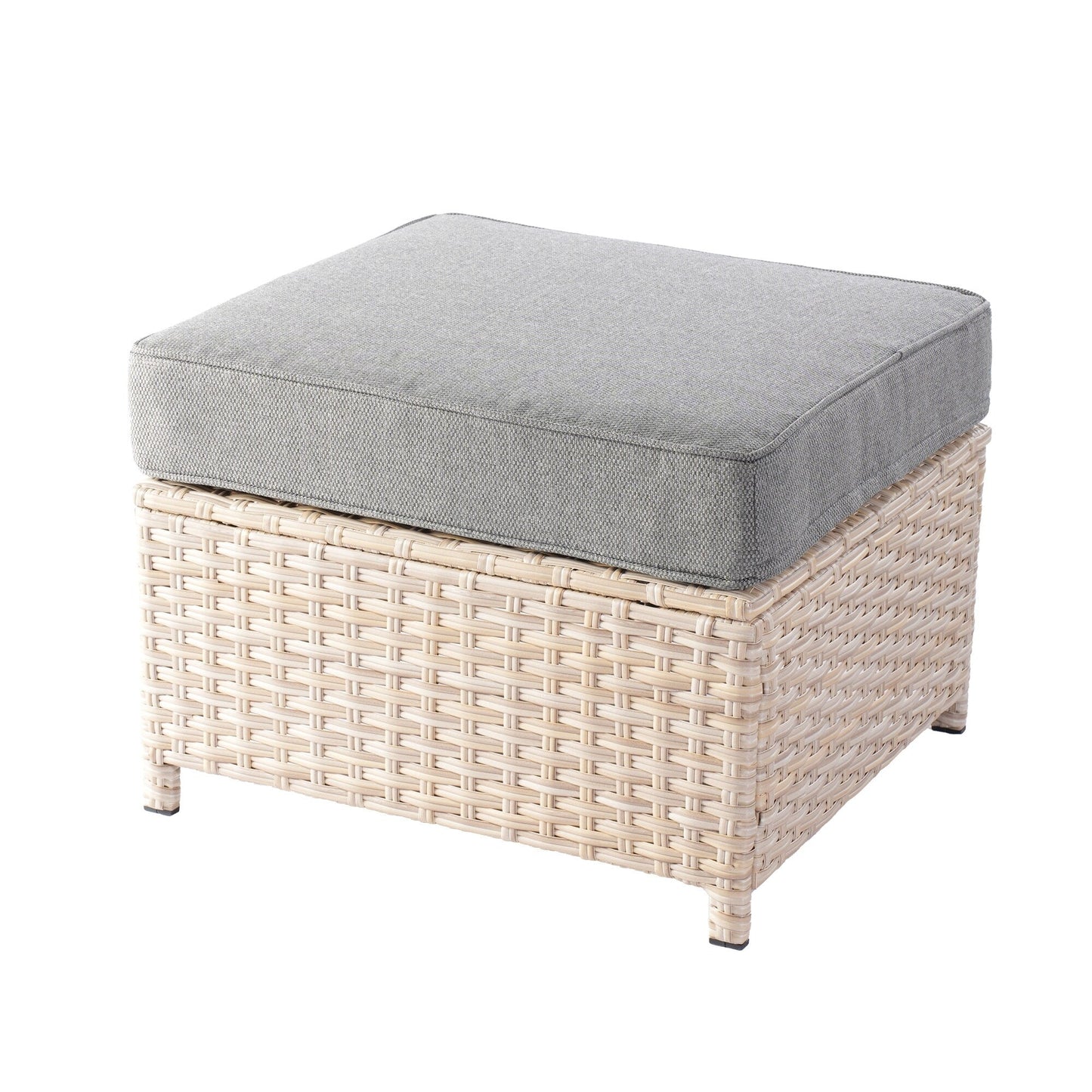 Set da conversazione imbottito per patio esterno in vimini da 5 pezzi HOOOWOOO