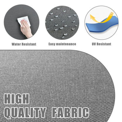 Set da conversazione imbottito per patio esterno in vimini da 5 pezzi HOOOWOOO