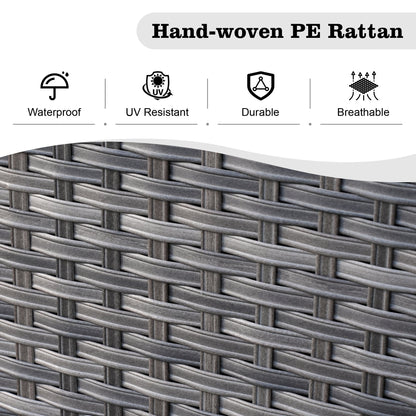 Set di divani componibili in vimini da 5 pezzi per patio HOOOWOOO con tavolino da caffè