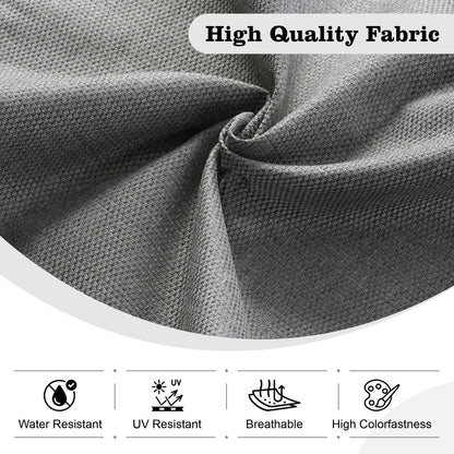 HOOOWOOO Set di mobili da esterno componibili in rattan grigio e vimini, 7 pezzi