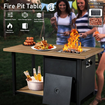 HOOOWOOO Set di mobili da giardino girevoli con schienale alto in vimini da 7 pezzi e braciere