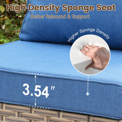 Set di mobili da giardino componibili in rattan HOOOWOOO da 7 pezzi