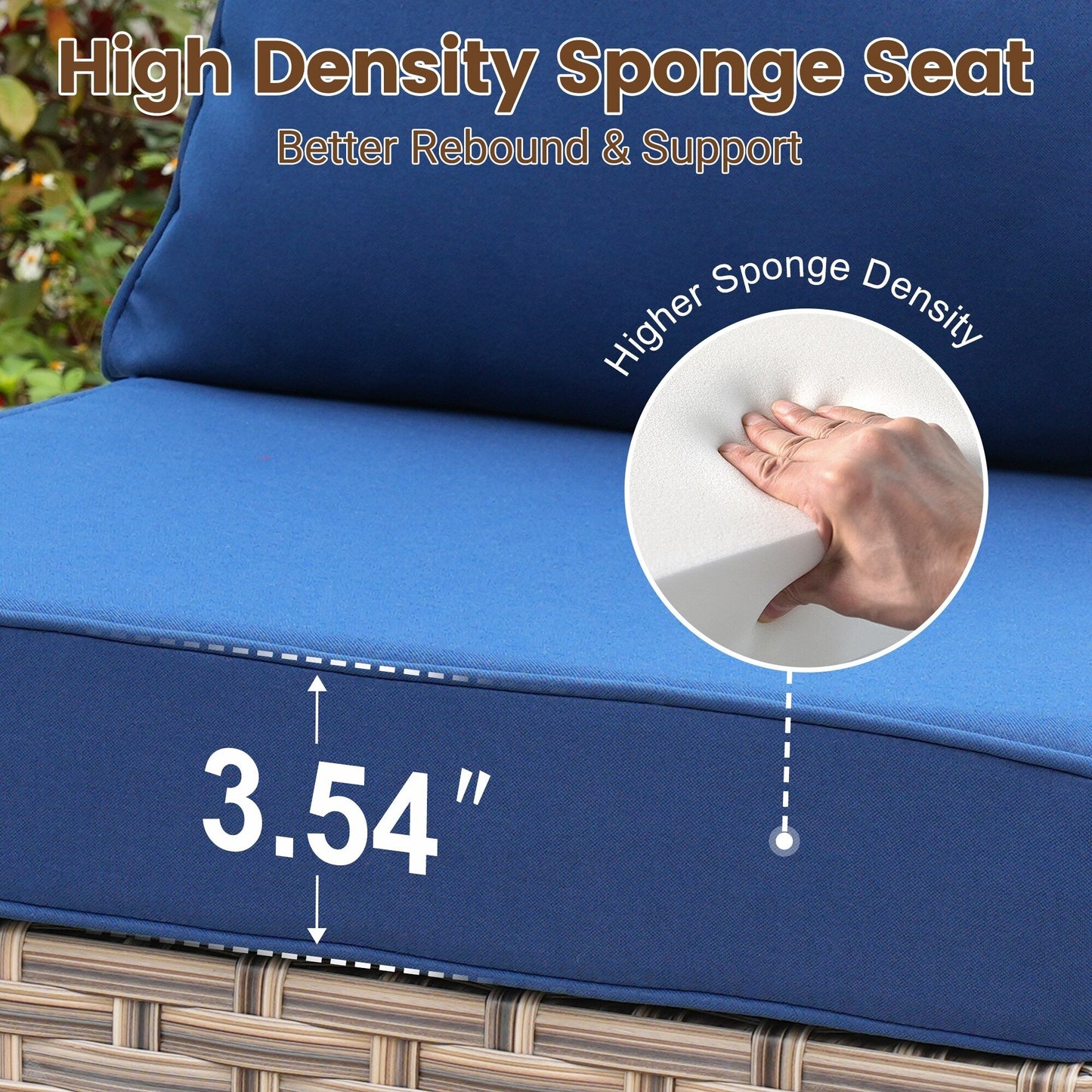 Set di mobili da giardino componibili in rattan HOOOWOOO da 7 pezzi