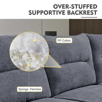 HOOOWOOO Mobili per soggiorno 71 Divano moderno imbottito in tessuto a 3 posti