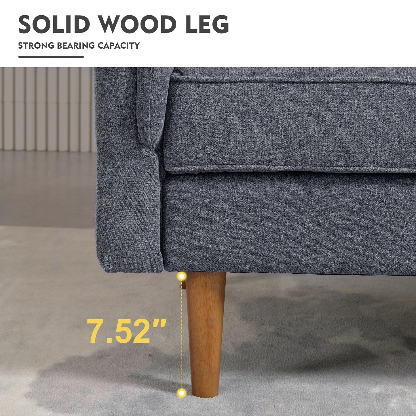 HOOOWOOO Mobili per soggiorno 71 Divano moderno imbottito in tessuto a 3 posti