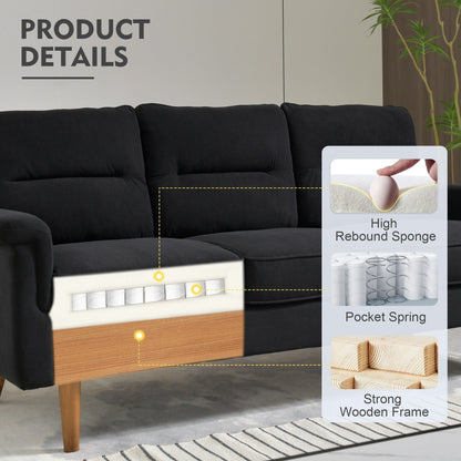 HOOOWOOO Mobili per soggiorno 71 Divano moderno imbottito in tessuto a 3 posti