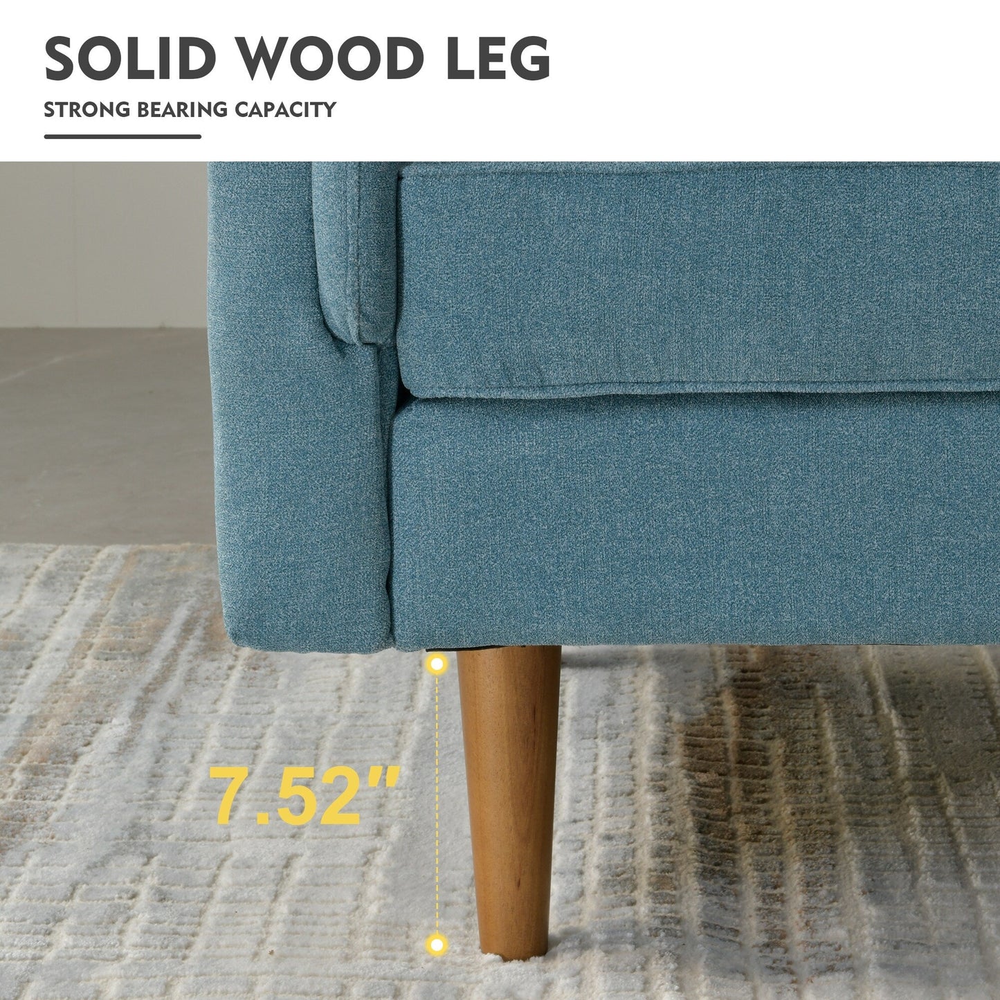 HOOOWOOO Mobili per soggiorno 71 Divano moderno imbottito in tessuto a 3 posti