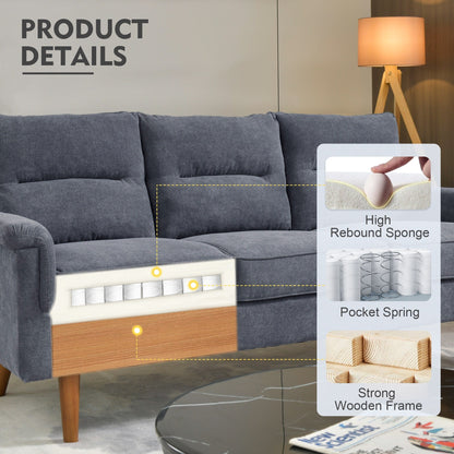 HOOOWOOO Mobili per soggiorno 71 Divano moderno imbottito in tessuto a 3 posti