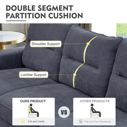 HOOOWOOO Mobili per soggiorno 71 Divano moderno imbottito in tessuto a 3 posti