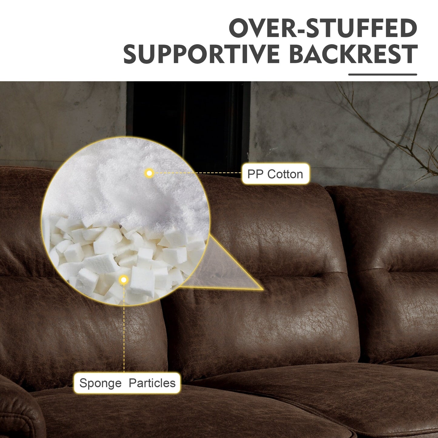 HOOOWOOO Mobili per soggiorno 71 Divano moderno imbottito in tessuto a 3 posti