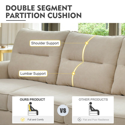 HOOOWOOO Mobili per soggiorno 71 Divano moderno imbottito in tessuto a 3 posti