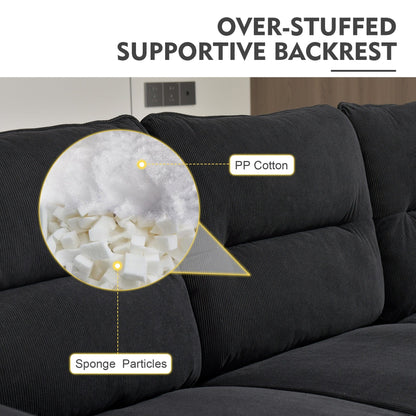 HOOOWOOO Mobili per soggiorno 71 Divano moderno imbottito in tessuto a 3 posti