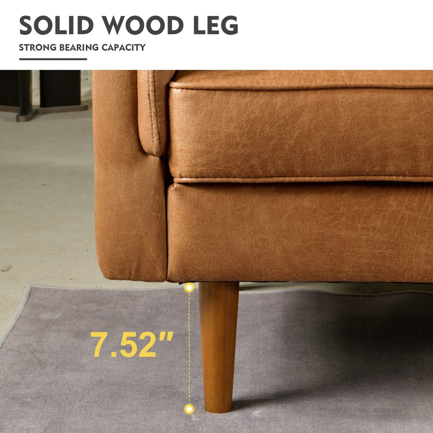 HOOOWOOO Mobili per soggiorno 71 Divano moderno imbottito in tessuto a 3 posti