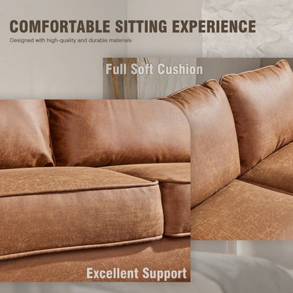 Divano in pelle scamosciata di metà secolo con chaise longue HOOOWOOO Living Room Furniture