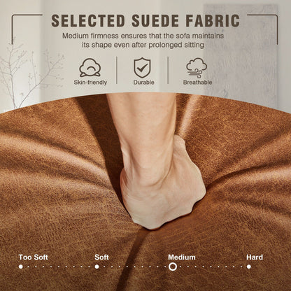 Divano in pelle scamosciata di metà secolo con chaise longue HOOOWOOO Living Room Furniture