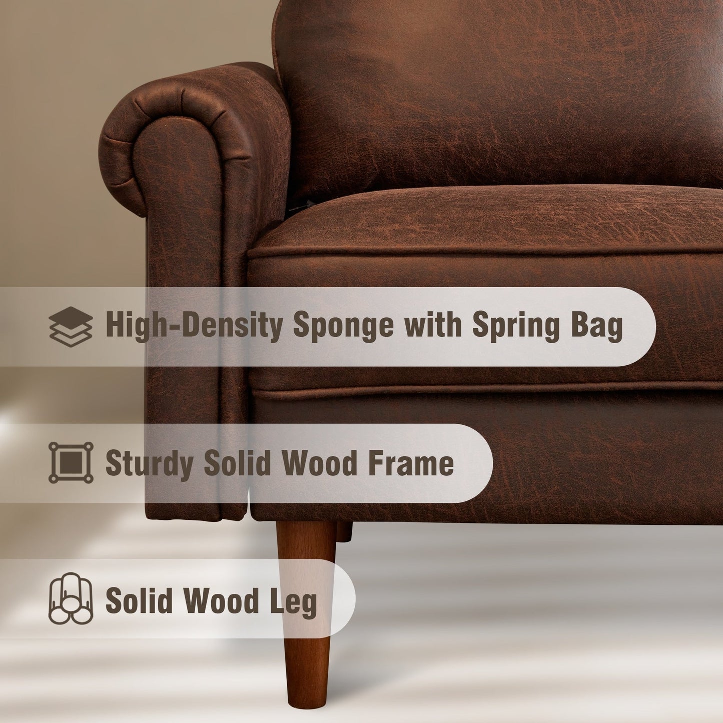 Divano in pelle scamosciata di metà secolo con chaise longue HOOOWOOO Living Room Furniture