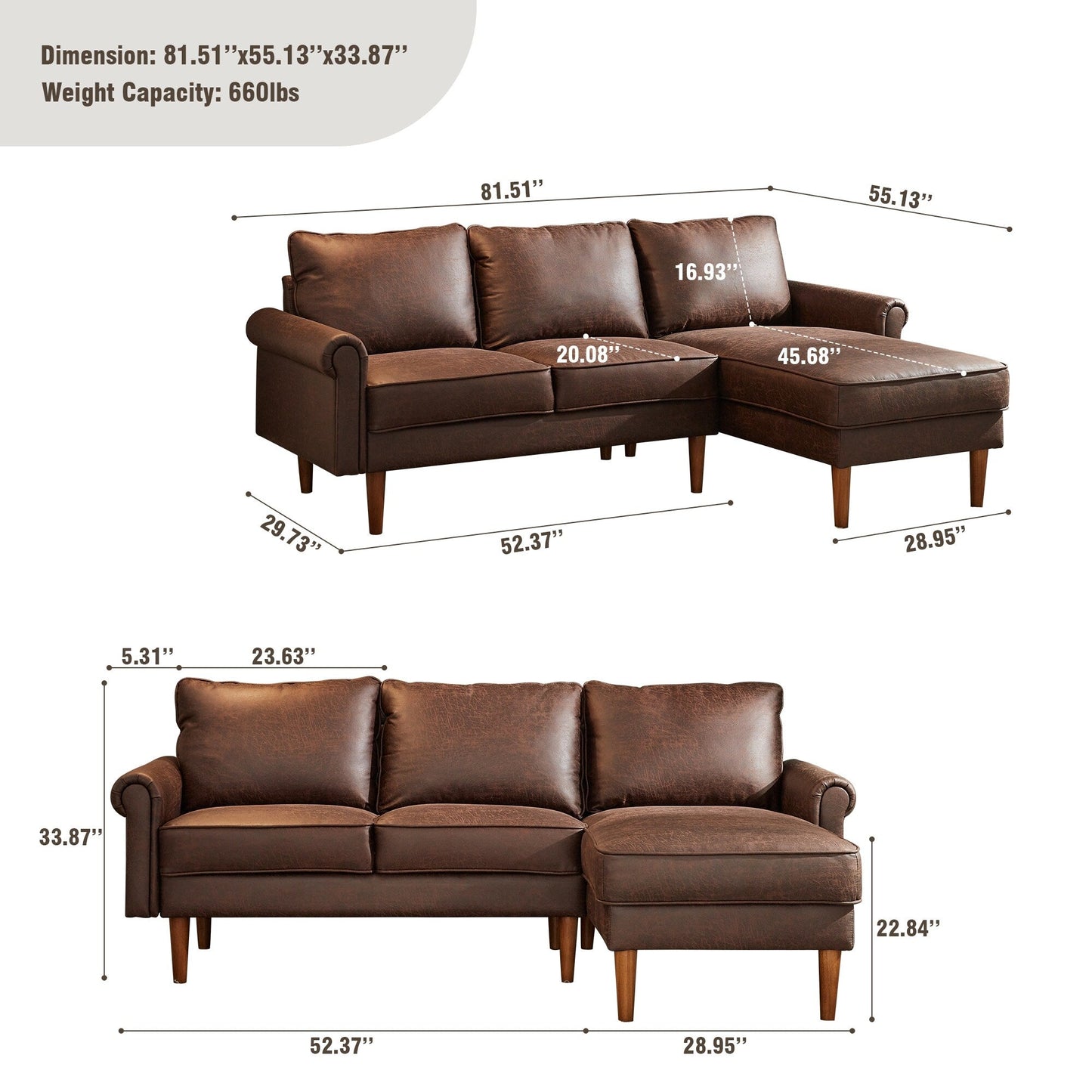 Divano in pelle scamosciata di metà secolo con chaise longue HOOOWOOO Living Room Furniture