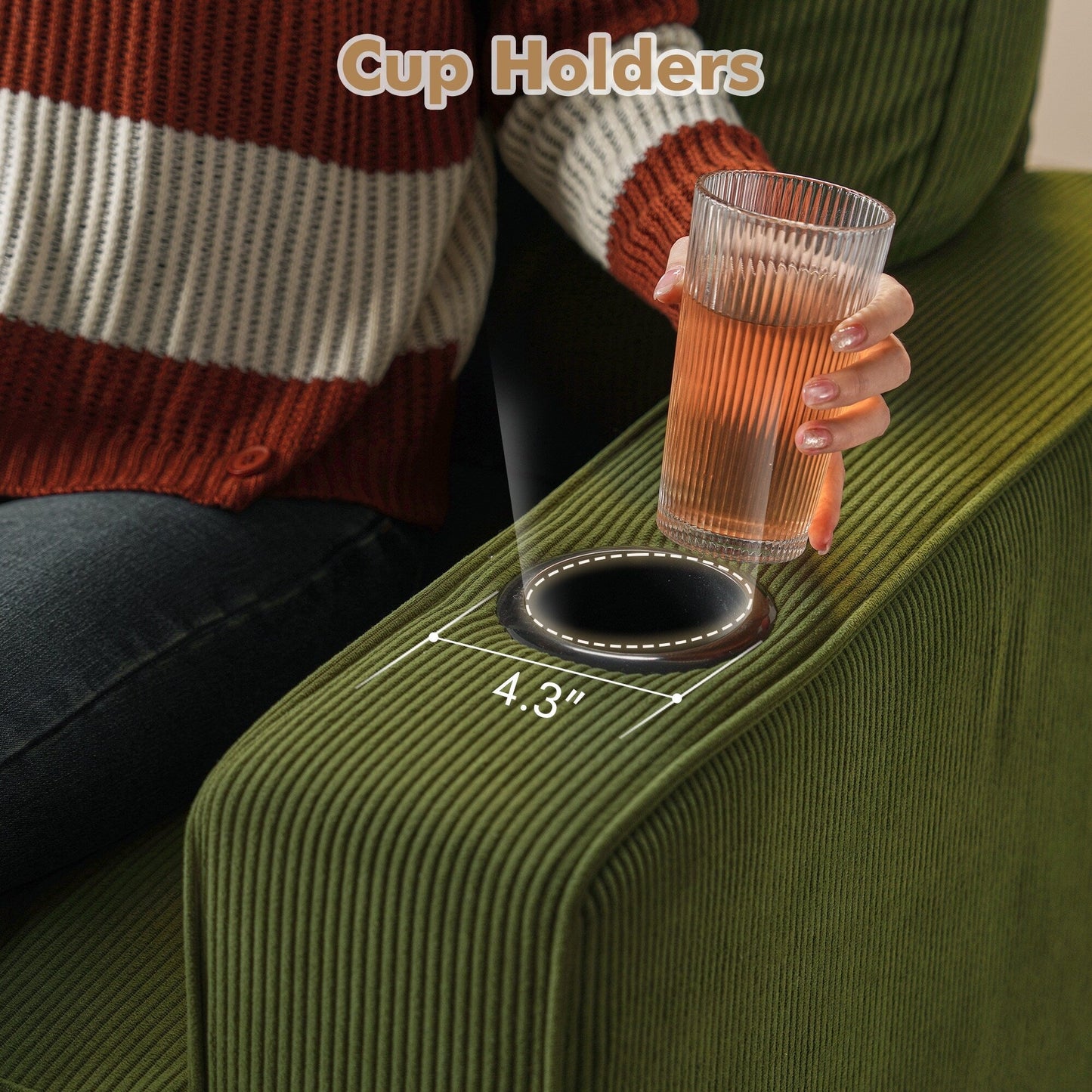 Divano moderno imbottito in velluto a coste HOOOWOOO per soggiorno