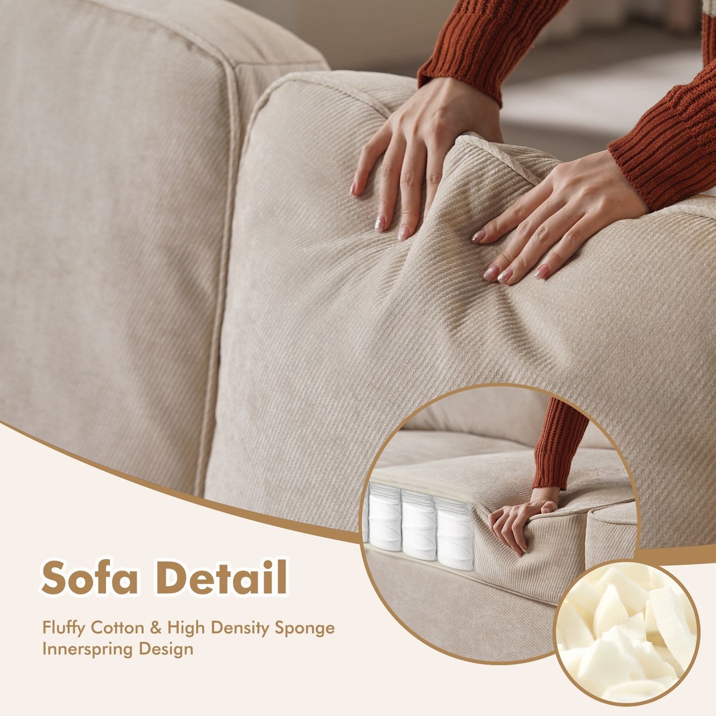 Divano moderno imbottito in velluto a coste HOOOWOOO per soggiorno