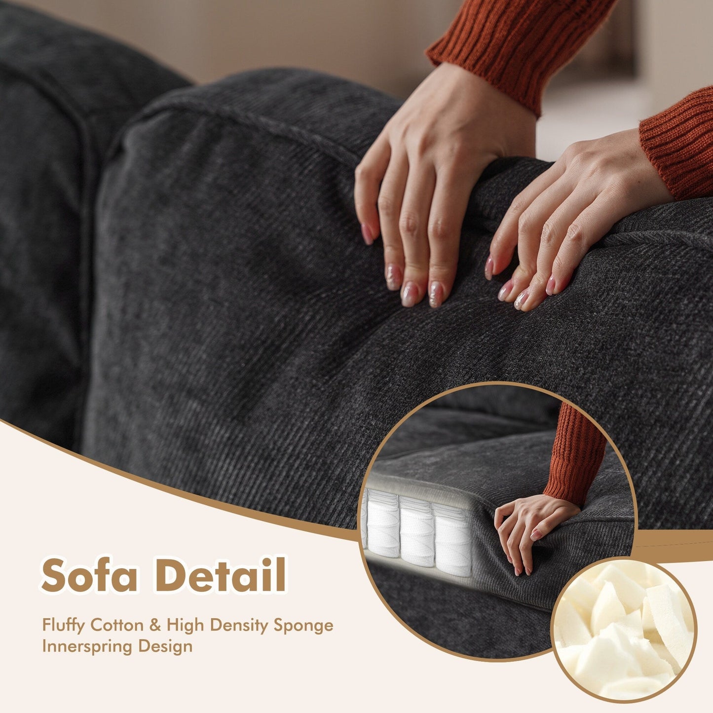 Divano moderno imbottito in velluto a coste HOOOWOOO per soggiorno