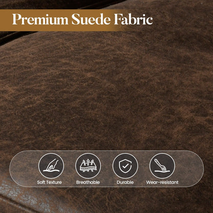 Divano imbottito HOOOWOOO Mid-Century a 3 posti con gambe in legno per soggiorno