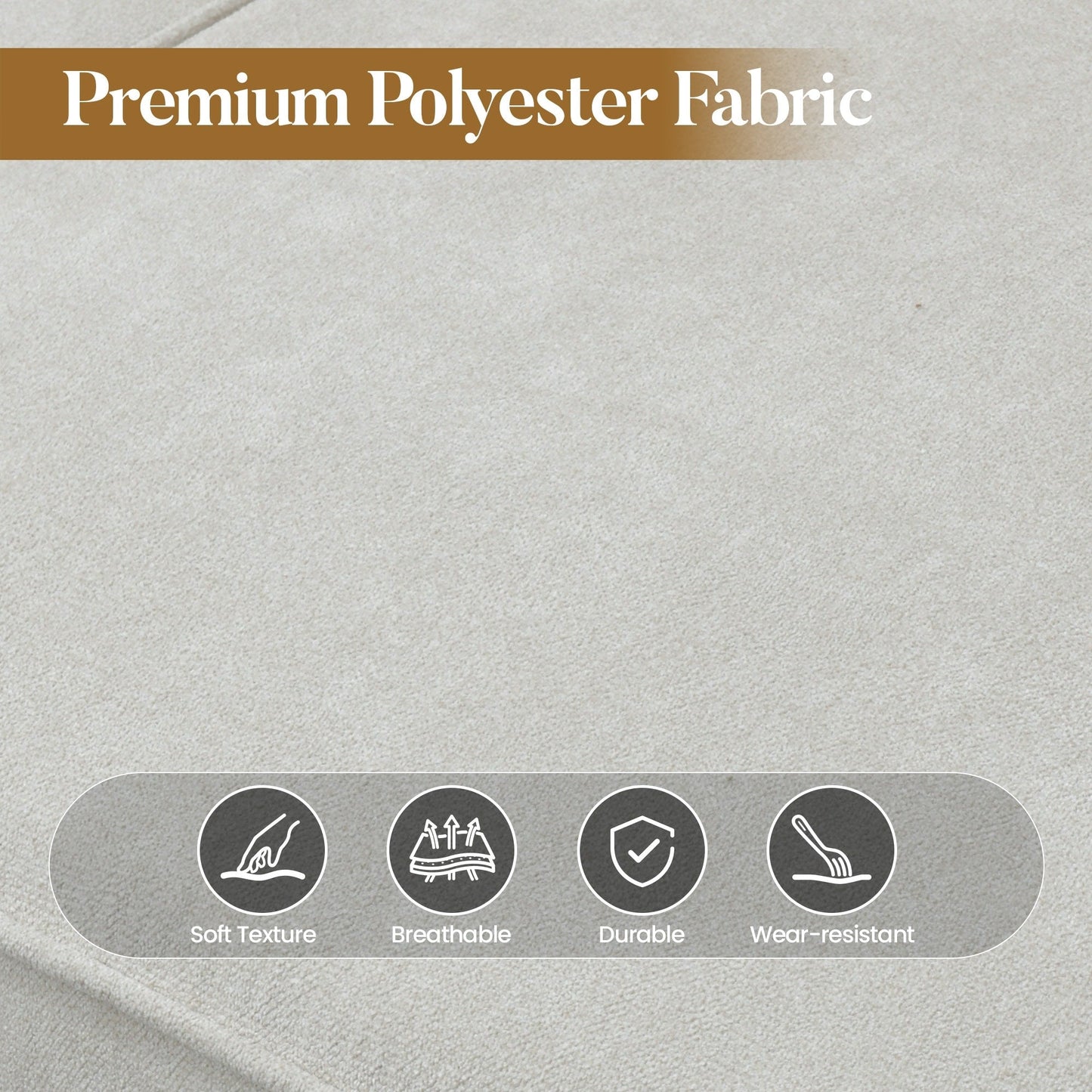 Divano imbottito HOOOWOOO Mid-Century a 3 posti con gambe in legno per soggiorno