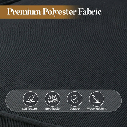 Divano imbottito HOOOWOOO Mid-Century a 3 posti con gambe in legno per soggiorno