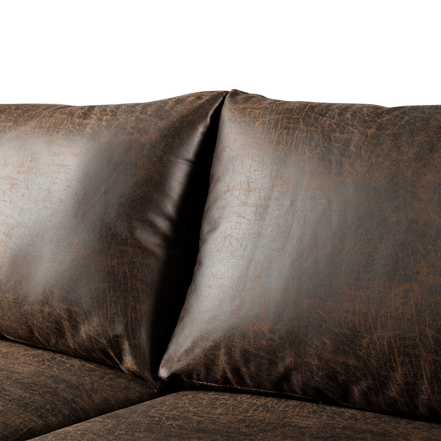 Divano imbottito HOOOWOOO Mid-Century Modern con cuscini arrotolati