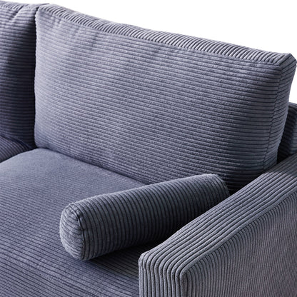 Divano imbottito HOOOWOOO Mid-Century Modern con cuscini arrotolati