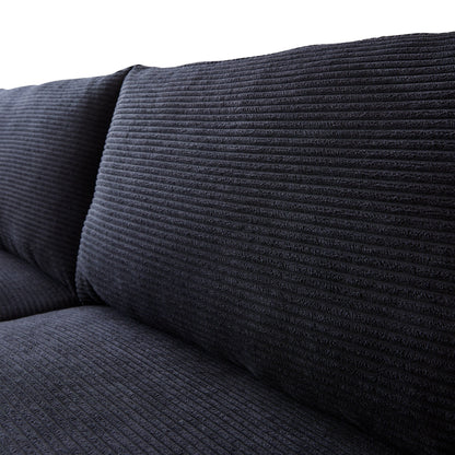 Divano imbottito HOOOWOOO Mid-Century Modern con cuscini arrotolati