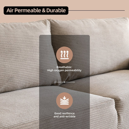 Divano imbottito HOOOWOOO Mid-Century Modern con cuscini arrotolati