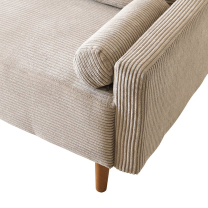 Divano imbottito HOOOWOOO Mid-Century Modern con cuscini arrotolati