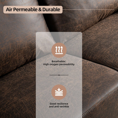 Divano imbottito HOOOWOOO Mid-Century Modern con cuscini arrotolati