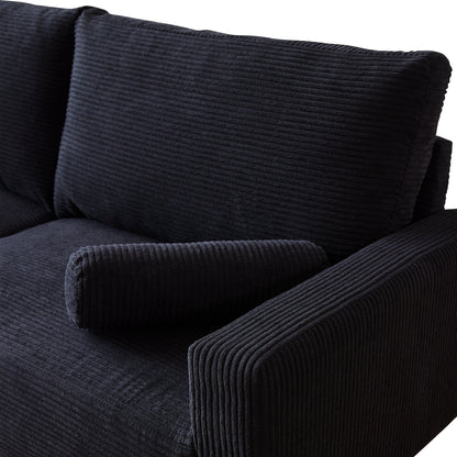 Divano imbottito HOOOWOOO Mid-Century Modern con cuscini arrotolati