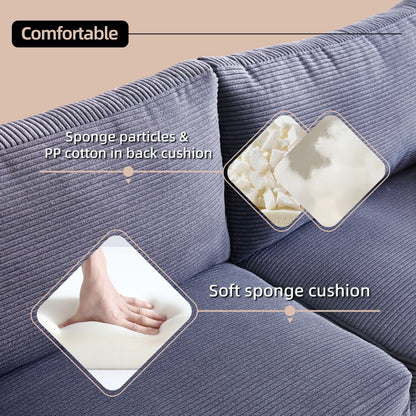 Divano imbottito HOOOWOOO Mid-Century Modern con cuscini arrotolati