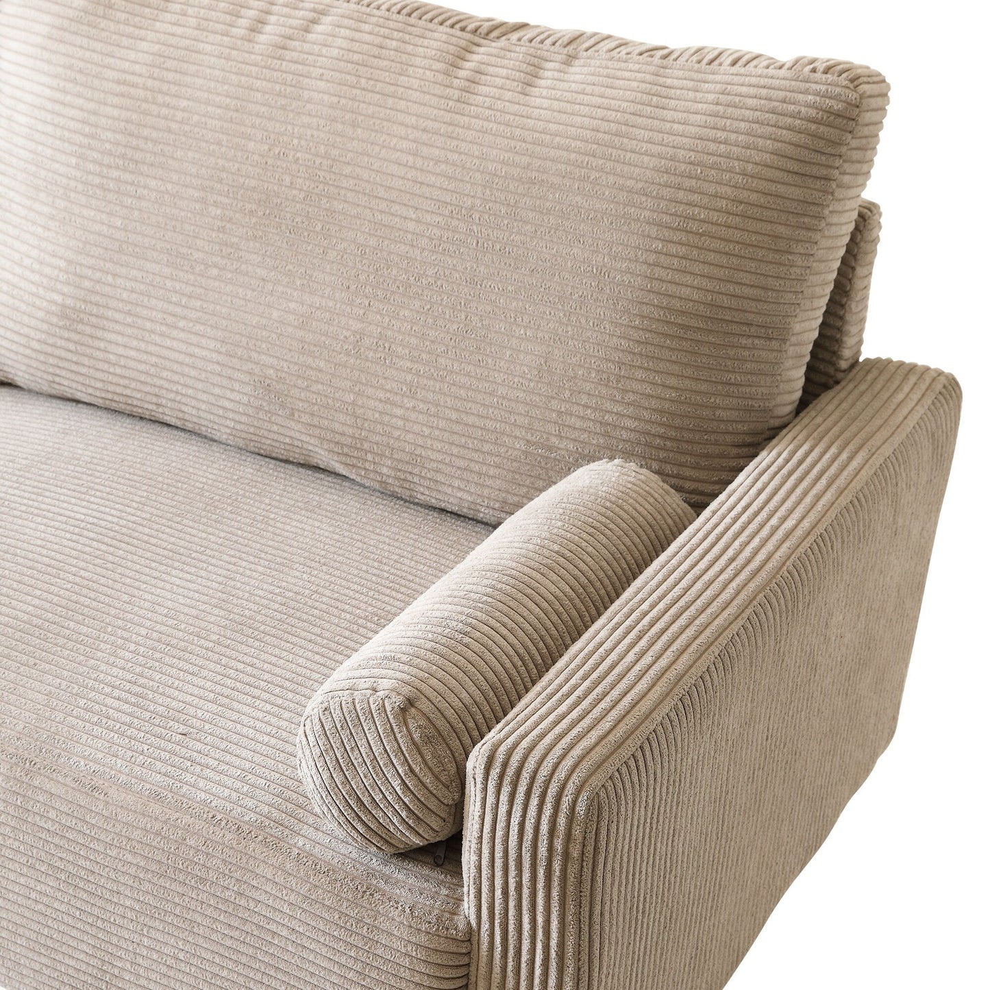 Divano imbottito HOOOWOOO Mid-Century Modern con cuscini arrotolati