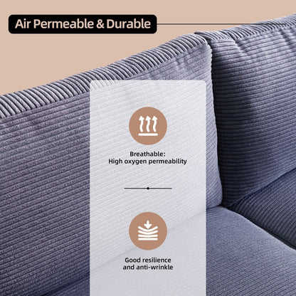 Divano imbottito HOOOWOOO Mid-Century Modern con cuscini arrotolati