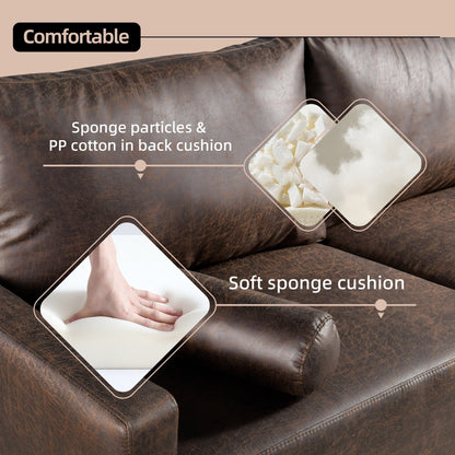 Divano imbottito HOOOWOOO Mid-Century Modern con cuscini arrotolati