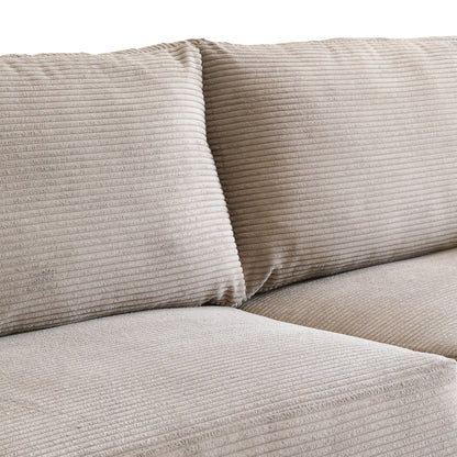 Divano imbottito HOOOWOOO Mid-Century Modern con cuscini arrotolati