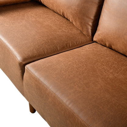 Divano imbottito HOOOWOOO Mid-Century Modern con cuscini arrotolati