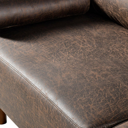 Divano imbottito HOOOWOOO Mid-Century Modern con cuscini arrotolati