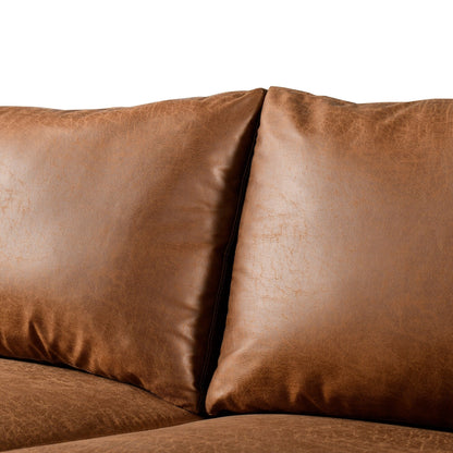 Divano imbottito HOOOWOOO Mid-Century Modern con cuscini arrotolati