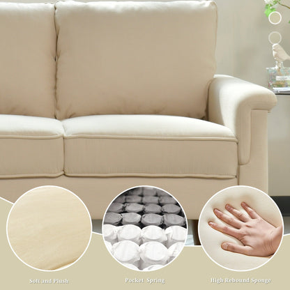 Divano moderno a 3 posti in tessuto di poliestere HOOOWOOO con bracciolo largo