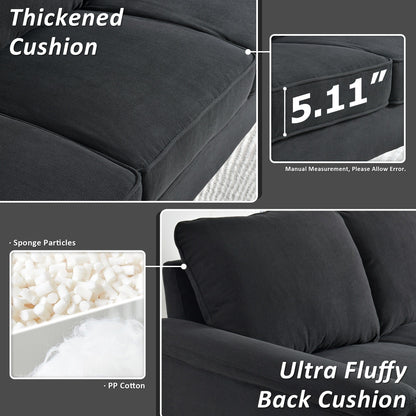 Divano moderno a 3 posti in tessuto di poliestere HOOOWOOO con bracciolo largo