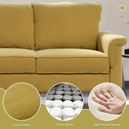 Divano moderno a 3 posti in tessuto di poliestere HOOOWOOO con bracciolo largo