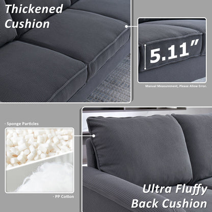 Divano moderno a 3 posti in tessuto di poliestere HOOOWOOO con bracciolo largo