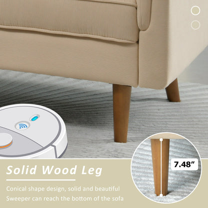 Divano moderno a 3 posti in tessuto di poliestere HOOOWOOO con bracciolo largo