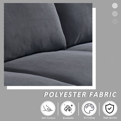 Divano moderno a 3 posti in tessuto di poliestere HOOOWOOO con bracciolo largo