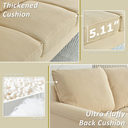 Divano moderno a 3 posti in tessuto di poliestere HOOOWOOO con bracciolo largo